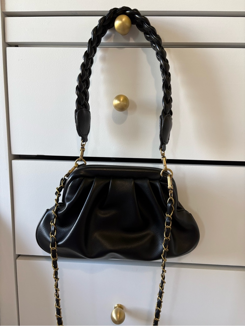 Anthropologie black clutch bag